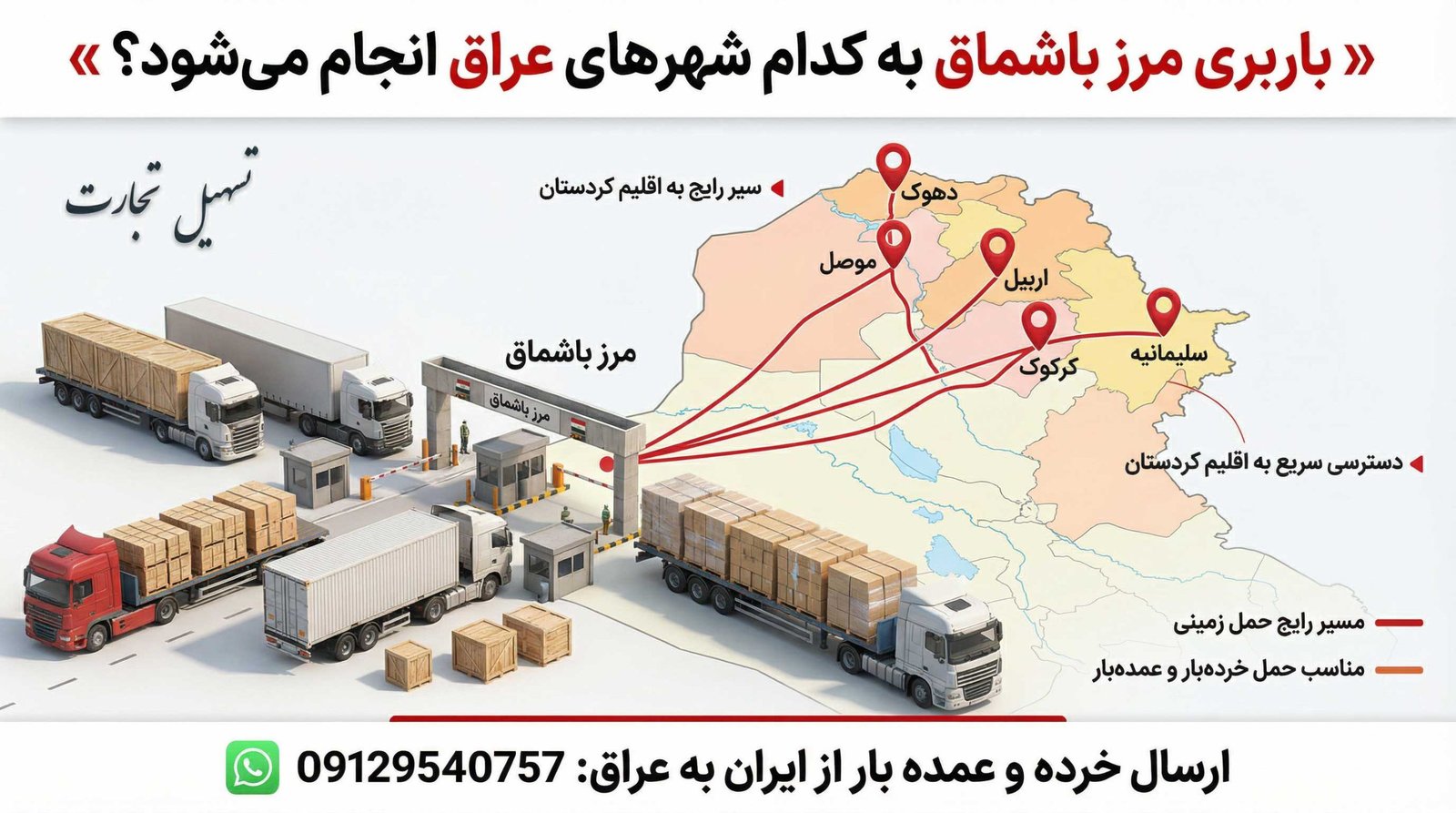 باربری مرز باشماق به شهرهای عراق اینفوگرافیک