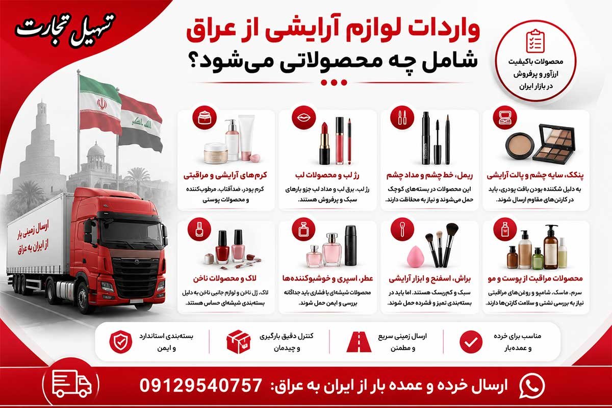 واردات لوازم ارایشی از عراق به ایران با شرکت تسهیل تجارت