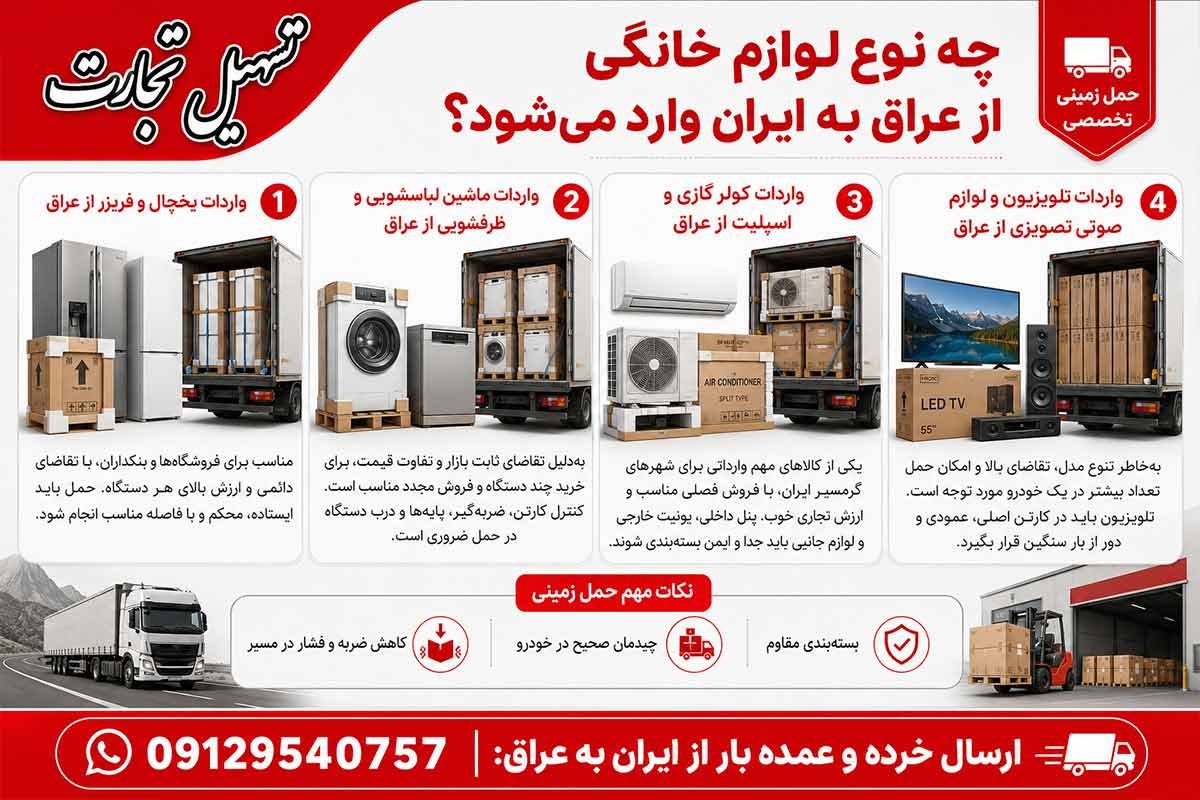 واردات لوازم خانگی از عراق