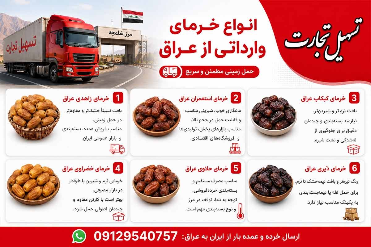 واردات خرما از عراق به ایران با شرکت تسهیل تجارت